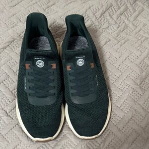 Peter Millar Men's Deep Green Knit Slip-On Sneakers